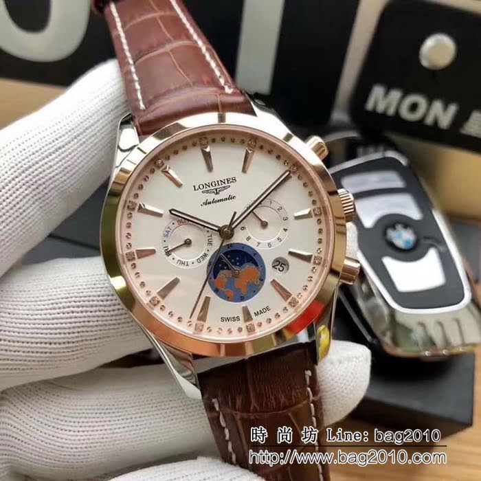 LONGINES浪琴 獨家品質 六針商務款 男士腕表 WSS0198